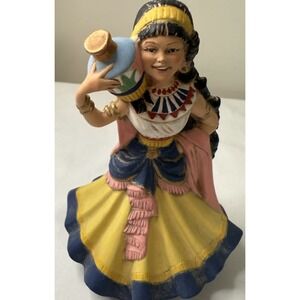 Vintage 1980 Provincial Molds Hand Painted By A.S.fromCeramic Exotic Girl 5 1/4"